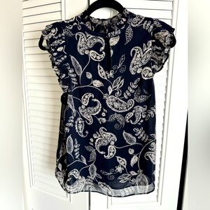 Flutter Cap Sleeve Boho Style Express Blouse.